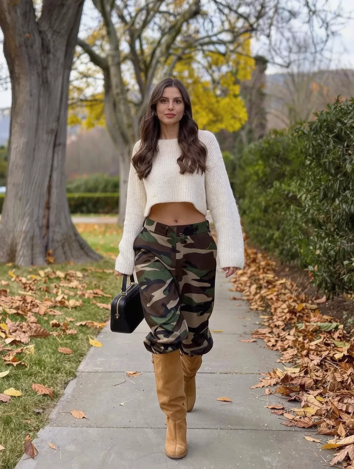 A Simple Outfit Formula for Camo Pants on Cool Weekends