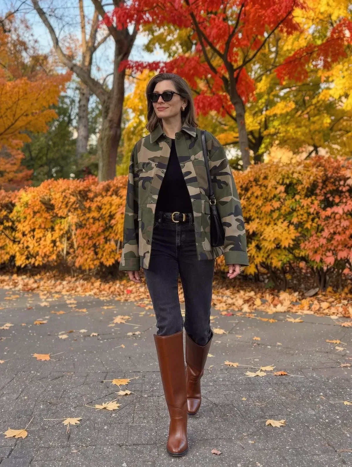 Olive Camo Jacket With Black Jeans: Three Fall Looks