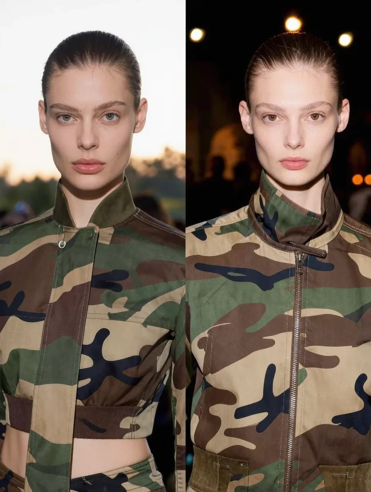 Why Does the Same Camo Outfit Photograph Differently in Flash vs Daylight?